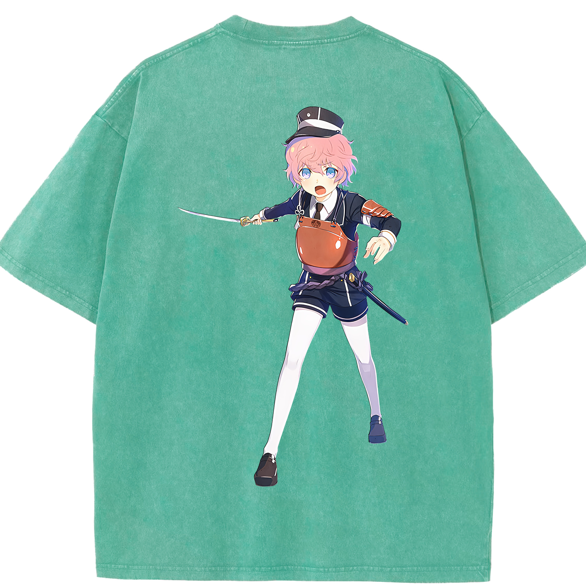 （画像用） 刀剣乱舞 Touken Ranbu 綿100% ヴィンテージ風 半袖Tシャツ（背面プリント）